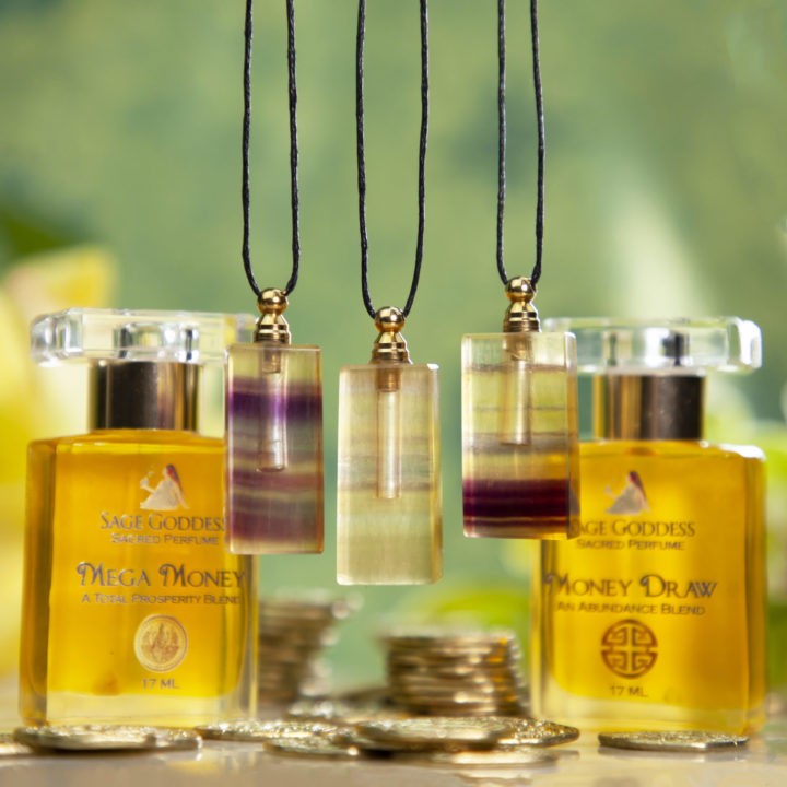 Yellow Fluorite Prosperity Perfume Bottle Pendant with Money Magic Perfume