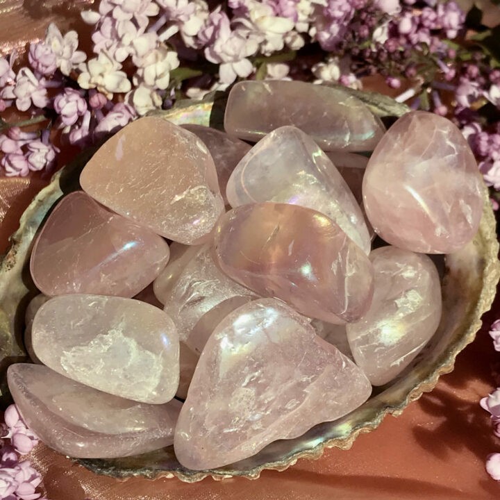 Tumbled Angel Aura Rose Quartz