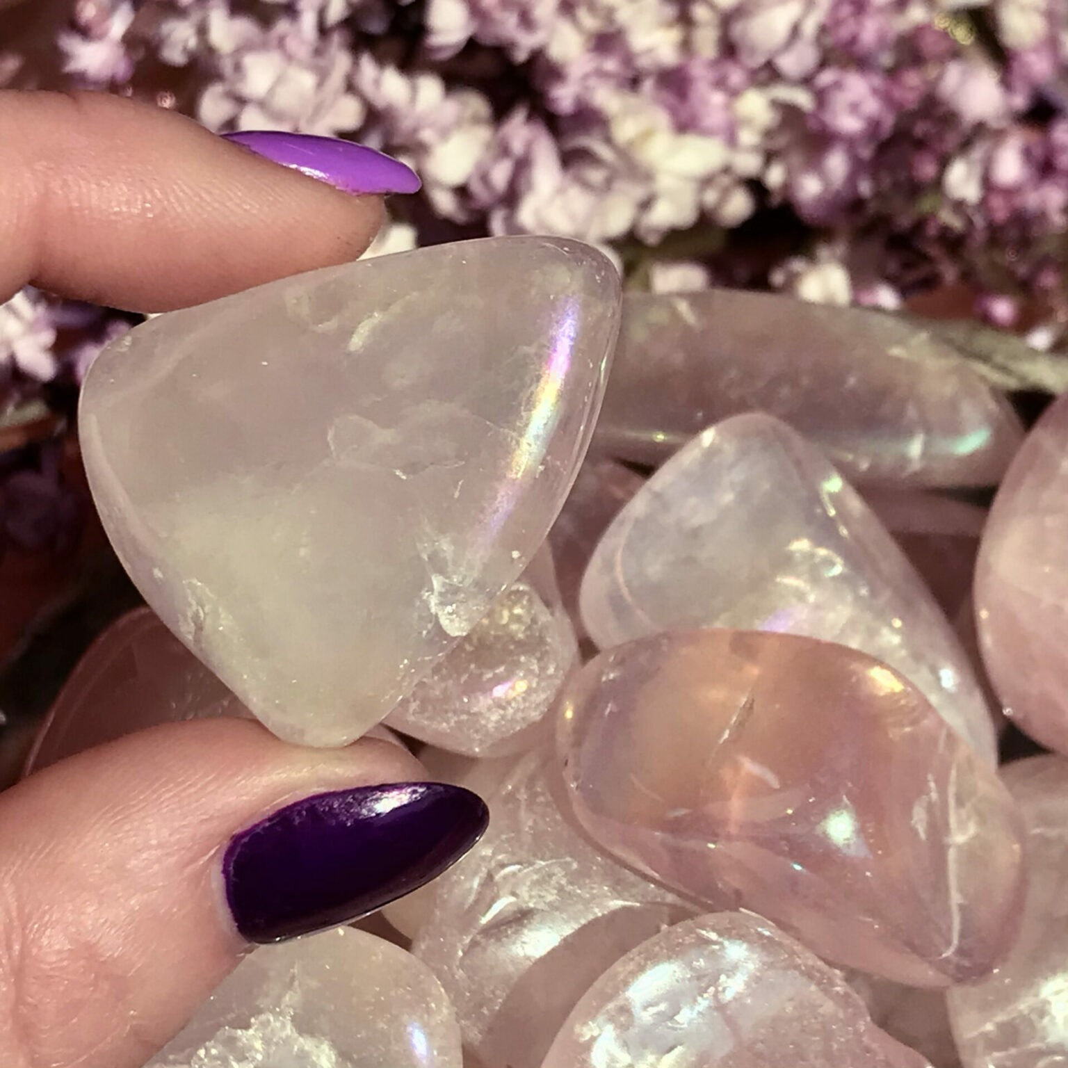 Angel Aura Rose Quartz Medium Tumbled