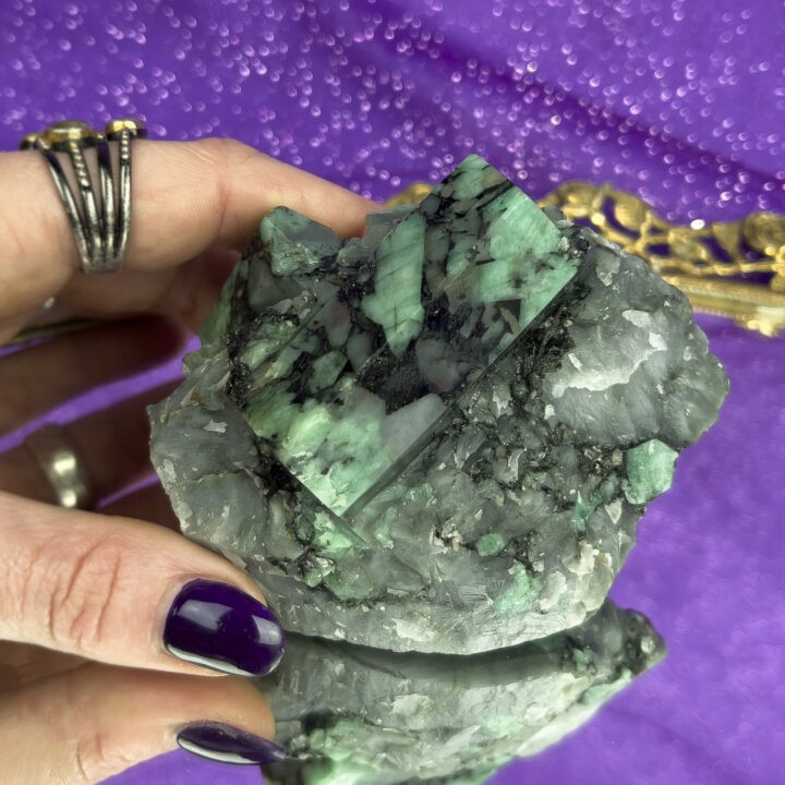 Emerald Polished Crystal in Matrix Cluster