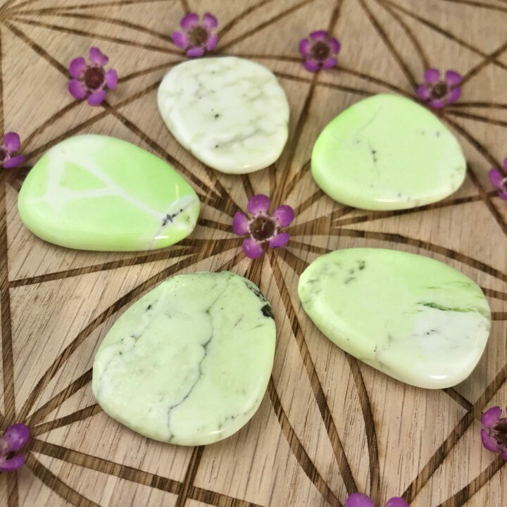 Lemon Chrysoprase Heal and Be Happy Palm Stone