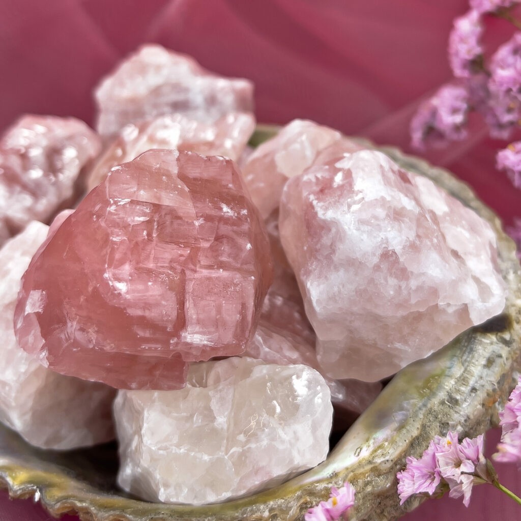 Sage Goddess Natural Strawberry Calcite for emotional balance