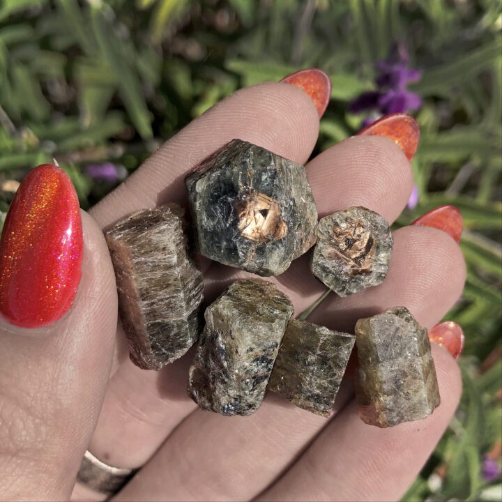 Natural Green Sapphire with Golden Sapphire Inclusions