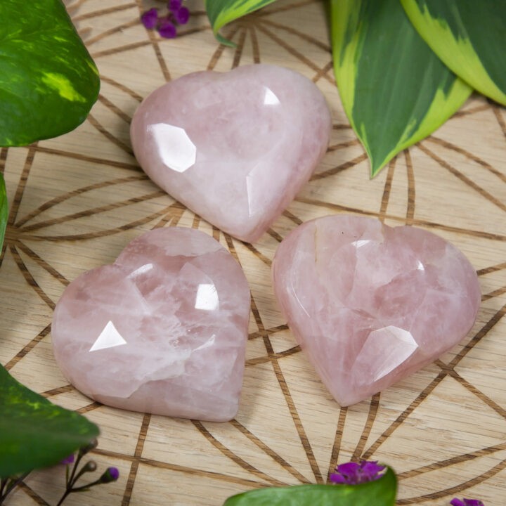 Rose Quartz Heart-Shaped Sphere Stand