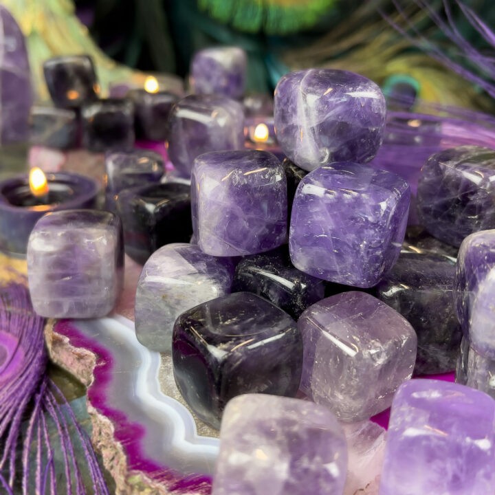 Grounded in Peace Tumbled Amethyst Cube