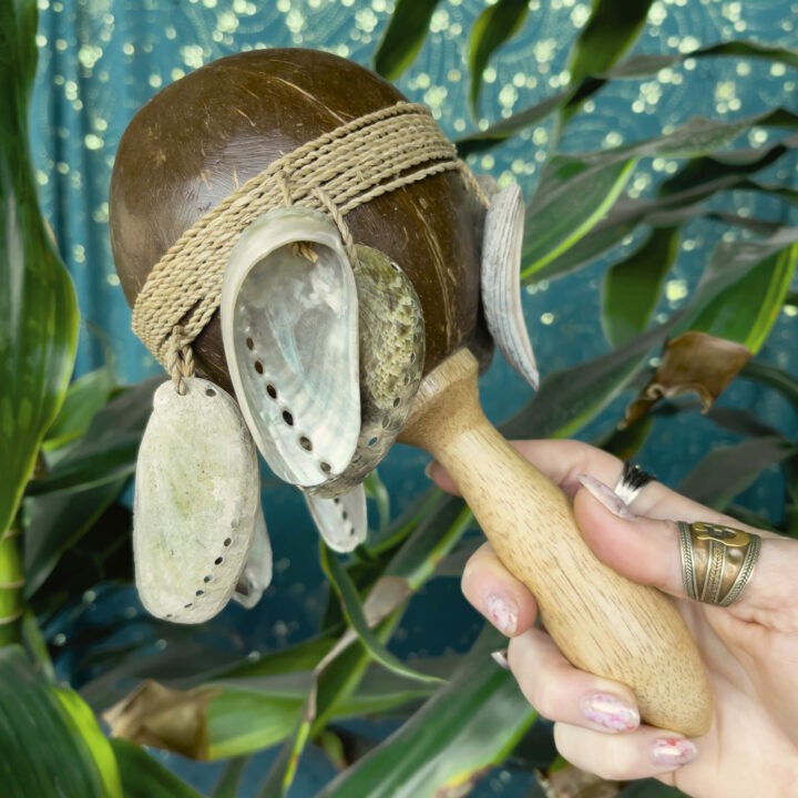 Balinese Coconut and Shell Rattle
