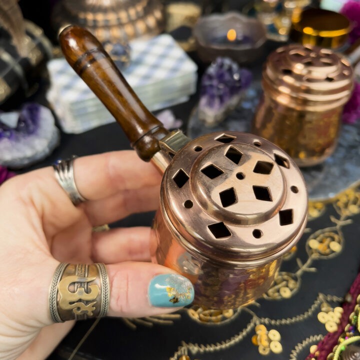 Copper Incense Burner with Handle