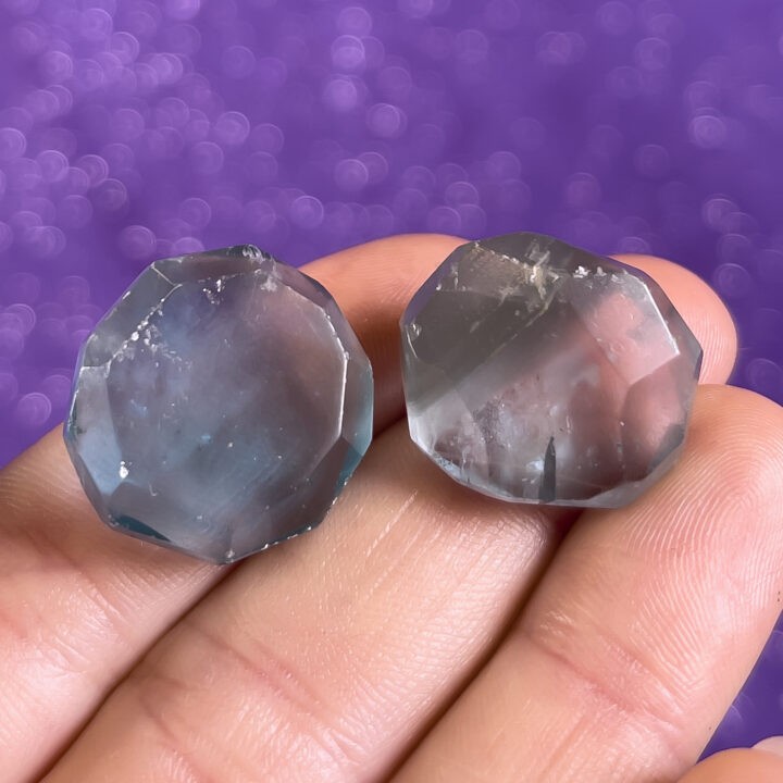 Faceted Teal and Purple Fluorite