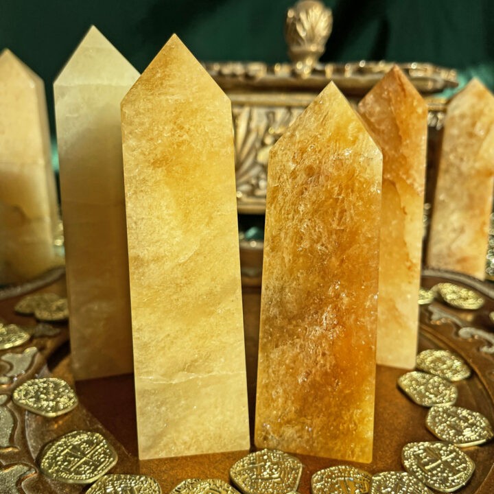 Indian Citrine Prosperity Obelisk