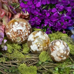 Peace and Beauty Flower Agate Sphere