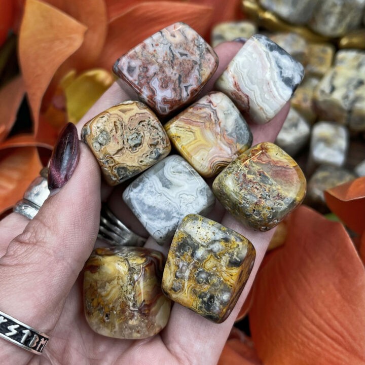 Tumbled Crazy Lace Agate Cube