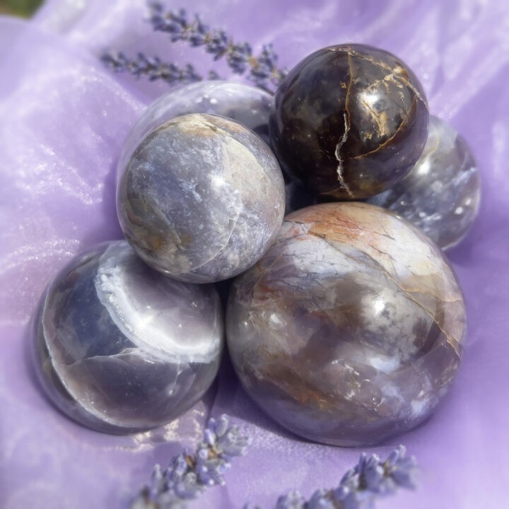 Calming and Soothing Purple Chalcedony Sphere