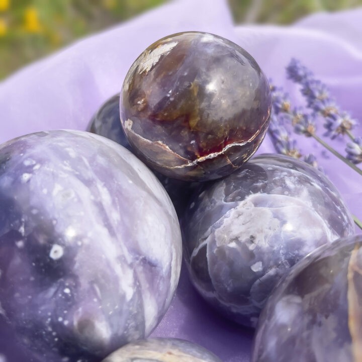 Calming and Soothing Purple Chalcedony Sphere