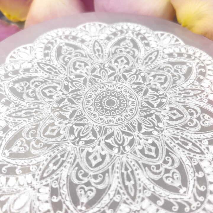 Engraved Mandala Selenite