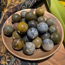 Mini Barite in Quartz Flying Sphere