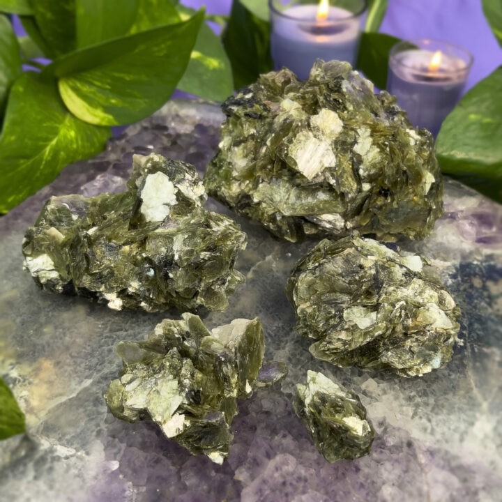 Natural Green Lepidolite Cluster