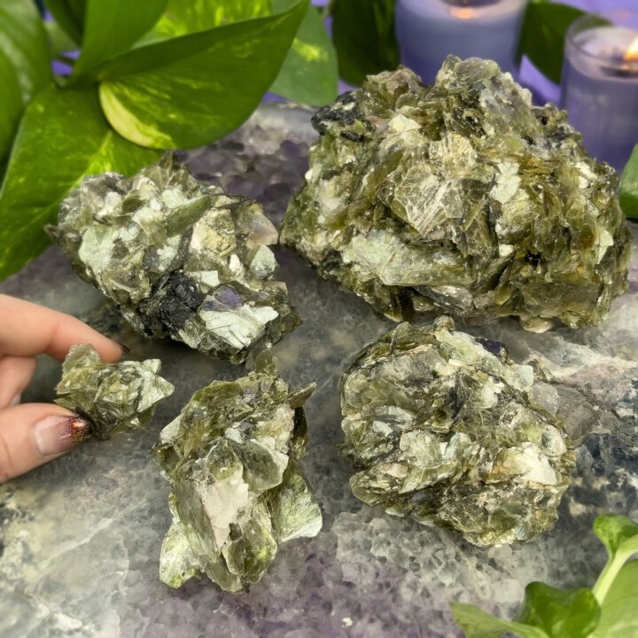 Natural Green Lepidolite Cluster