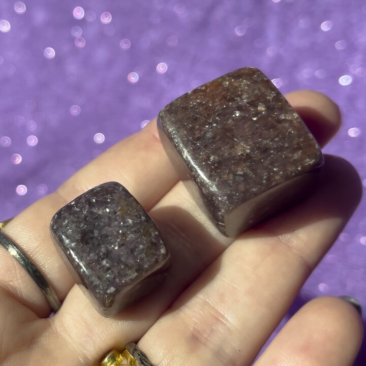Rare Red and Purple Lepidolite Cube