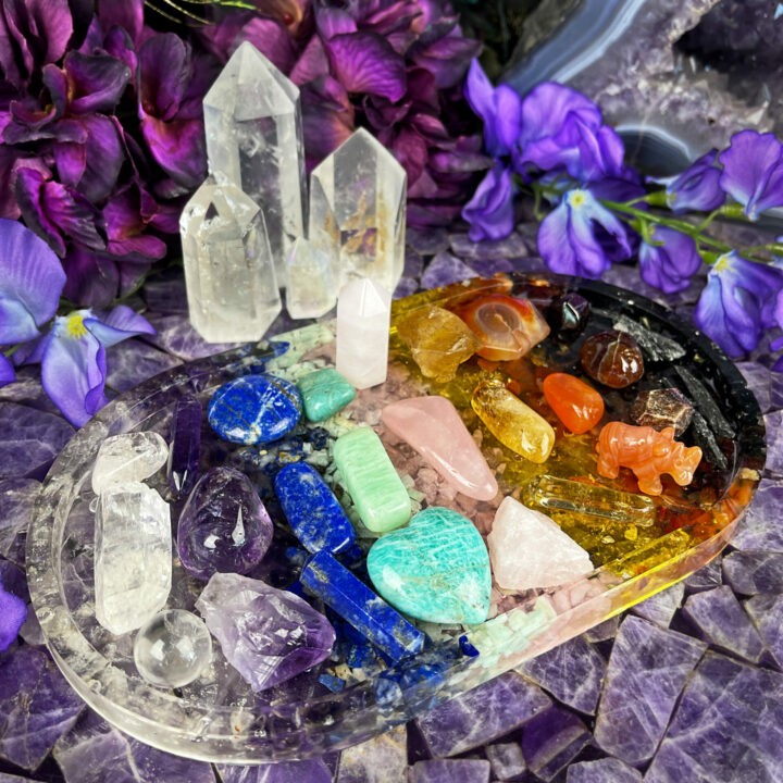 9 Chakra Crystal Orgone Tray