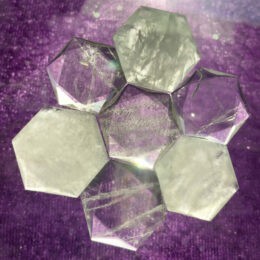 Amplify and Magnify Faceted Clear Quartz Hexagonal Palm Stone