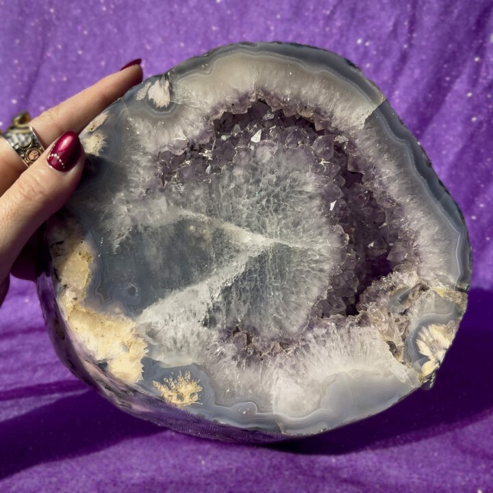 Agate with Amethyst Charging Plate