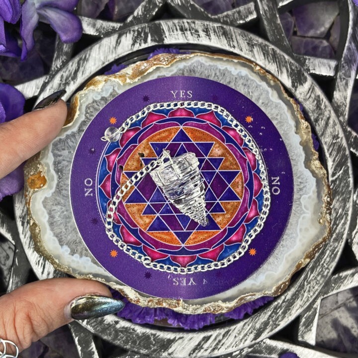 Sri Yantra Pendulum with Agate Pendulum Plate