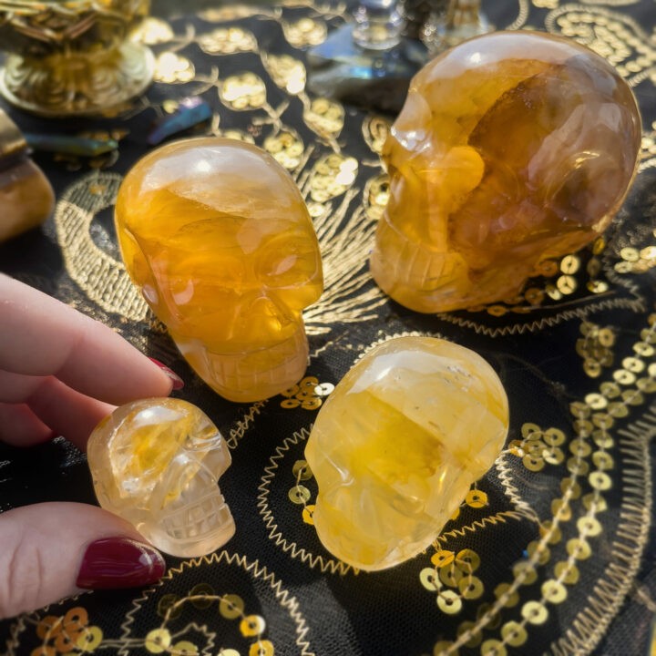 Golden Healer Quartz Skull