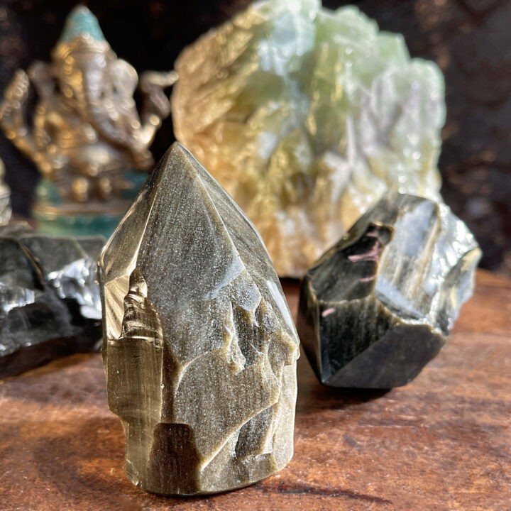 Golden Sheen Obsidian Natural-Sided Generator