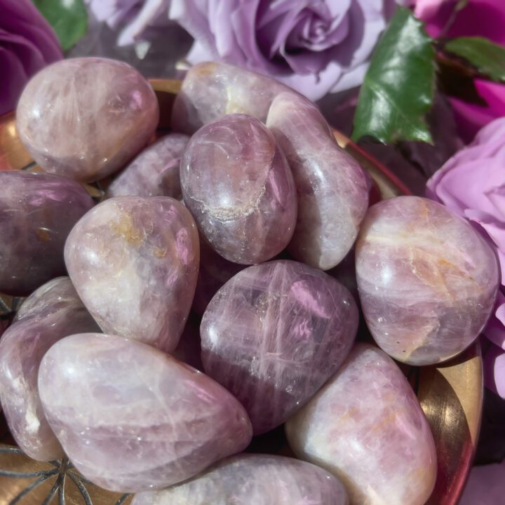 raw lavender rose quartz
