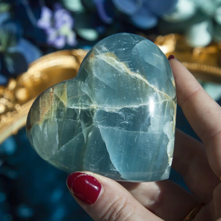 Sage Goddess Lemurian Blue Calcite Heart for deep emotional healing