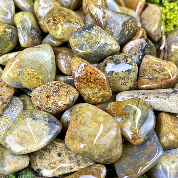 Small Tumbled Yellow Moss Agate