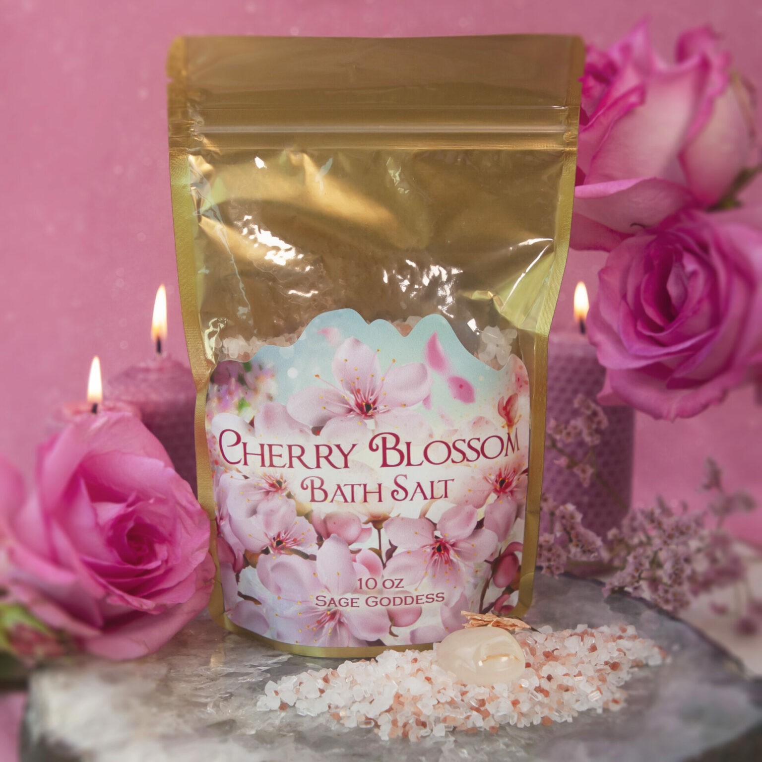 Sage Goddess Cherry Blossom Bath Salt For Mindfulness And Renewal