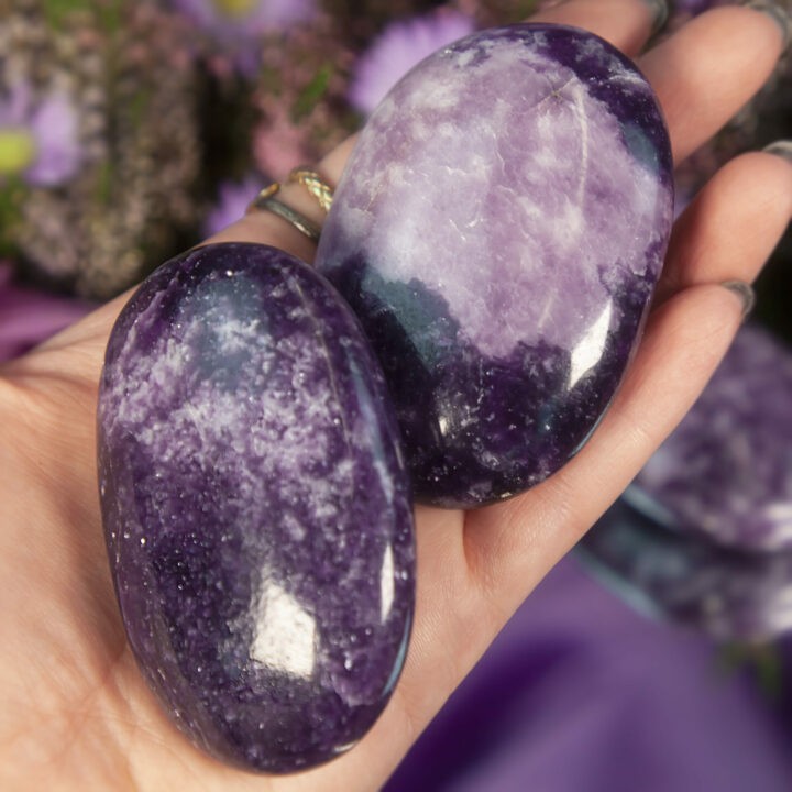 Peace and Positivity Lepidolite Palm Stone