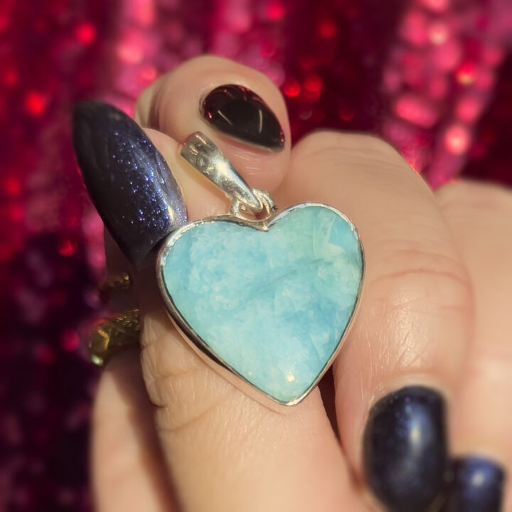 Amazonite Sterling Silver Pendant Heart