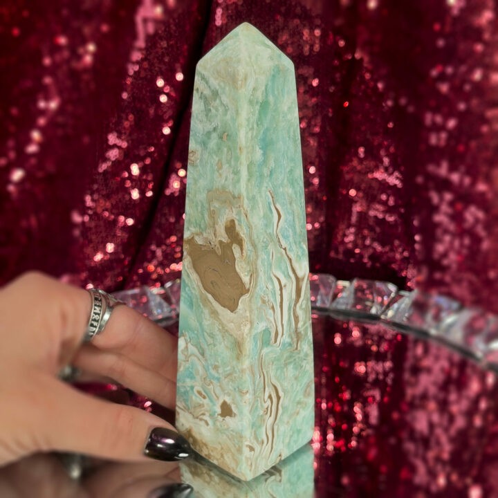 Blue Aragonite Obelisk