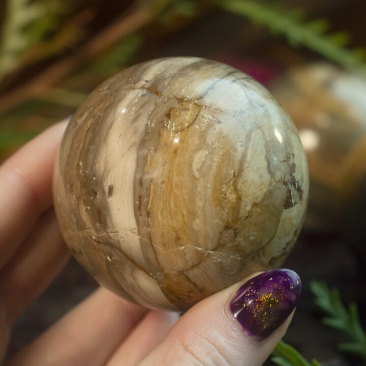 Freedom and Possibility Palomino Picture Jasper Sphere