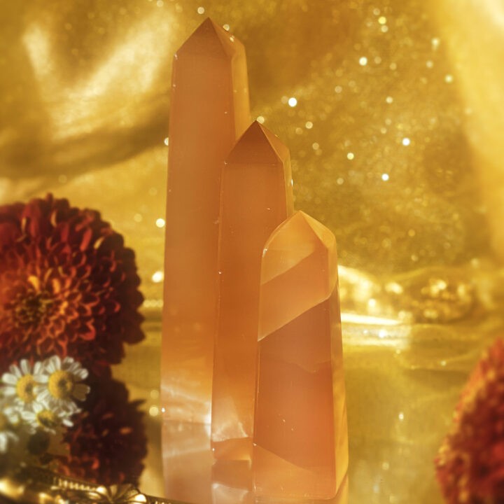 Heal the Mother Wound Honey Calcite Obelisk