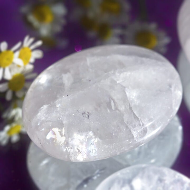 Magnify and Amplify Clear Quartz Palm Stone