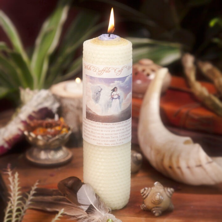 White Buffalo Calf Woman Beeswax Intention Candle