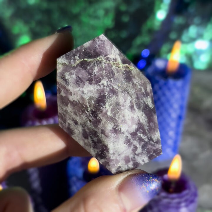 Faceted Lepidolite Channeling Stone