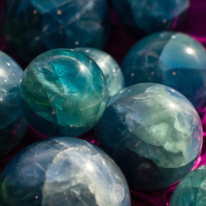Follow Your Dharma Teal Fluorite Sphere