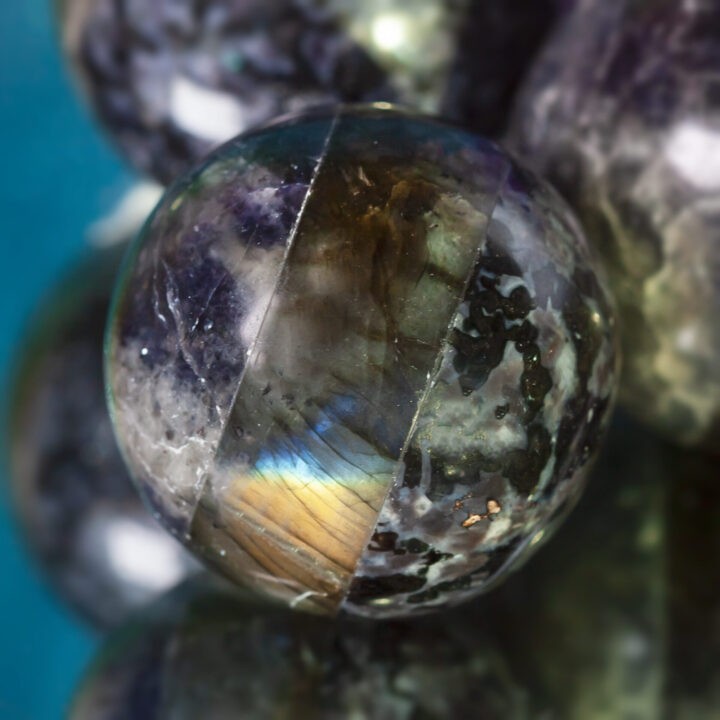 Merlinite, Iolite, and Labradorite Third Eye Chakra Sphere