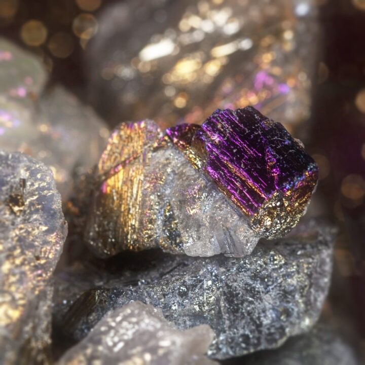 Rainbow Aura Black Tourmaline in Quartz