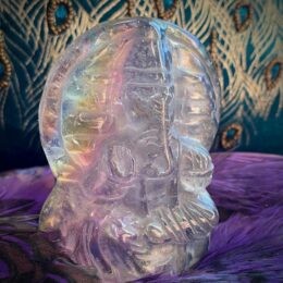 Rainbow Aura Quartz Good Luck Ganesha