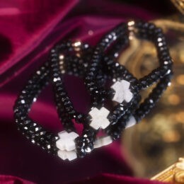 Safe Travels Black Obsidian and Crazy Lace Agate Bracelet