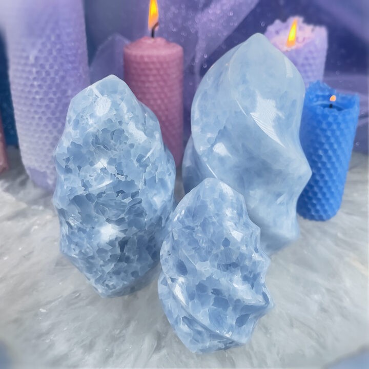 Blue Calcite Peace Flame
