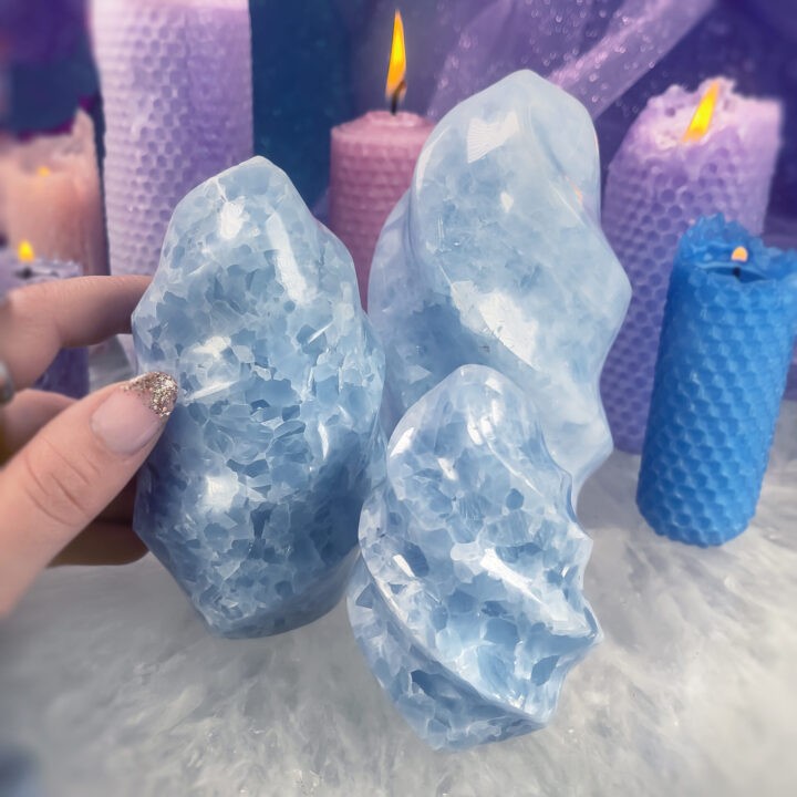Blue Calcite Peace Flame