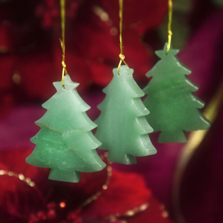 Green Aventurine Christmas Tree Ornament