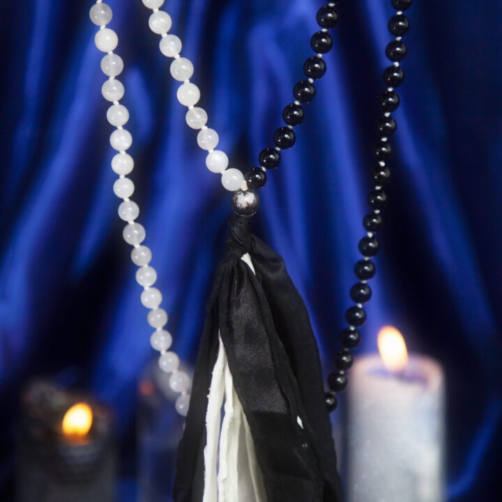 ​​Onyx and Moonstone Shadow and Light Mala