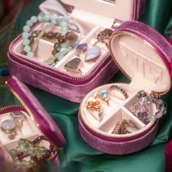 Purple Velvet Jewelry Case